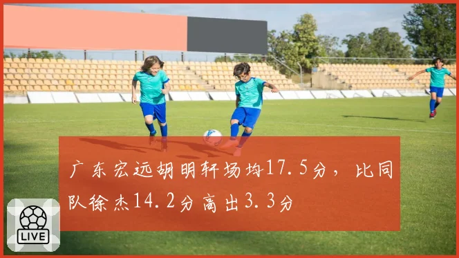 广东宏远胡明轩场均17.5分，比同队徐杰14.2分高出3.3分